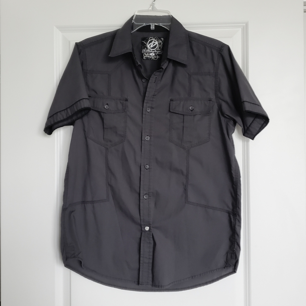 Mens Casual Button Down Short Sleeve Shirt Size M